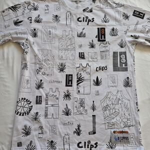 Graphic White T-Shirt with Black Illustrations